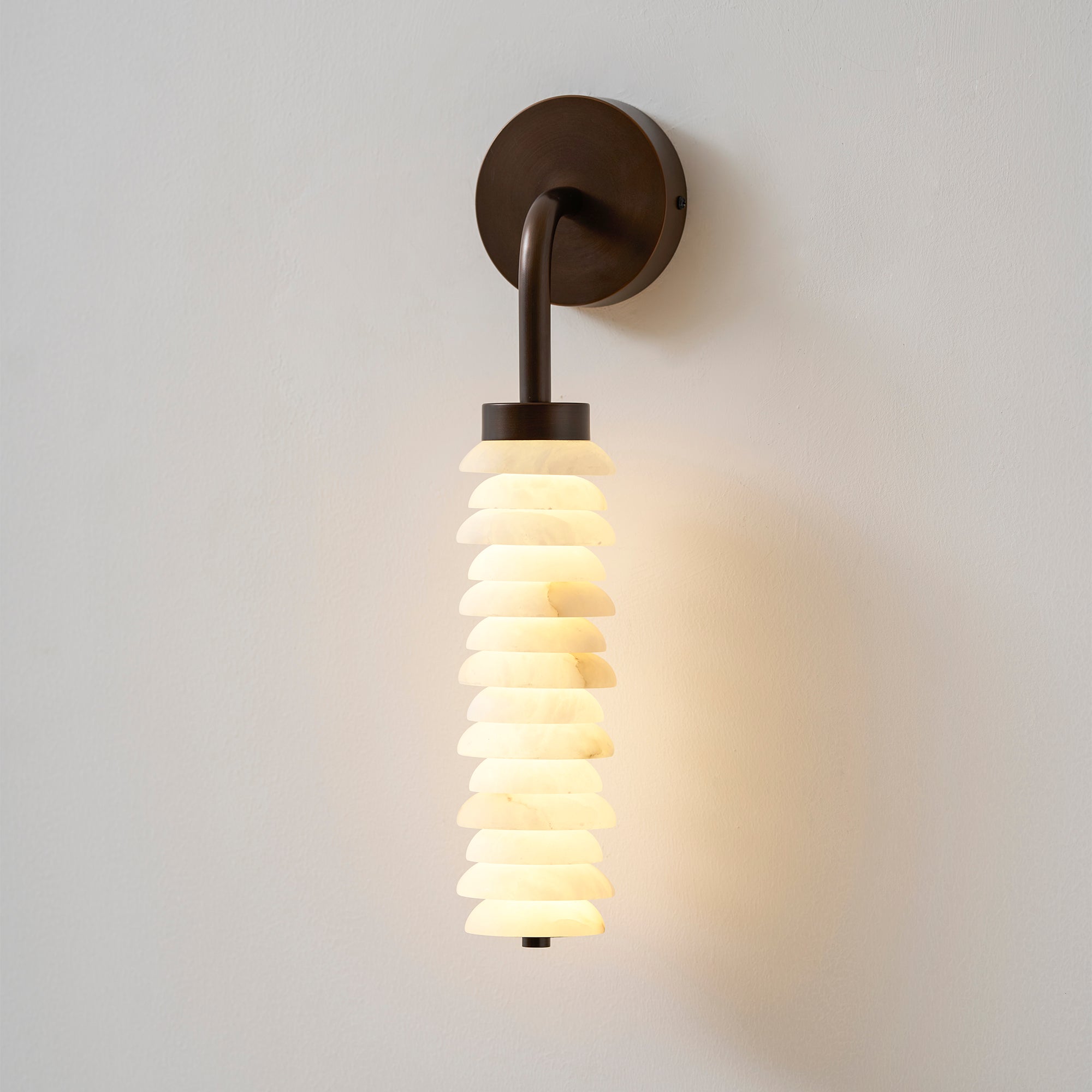 Orlena Stacked Alabaster Wall Sconce