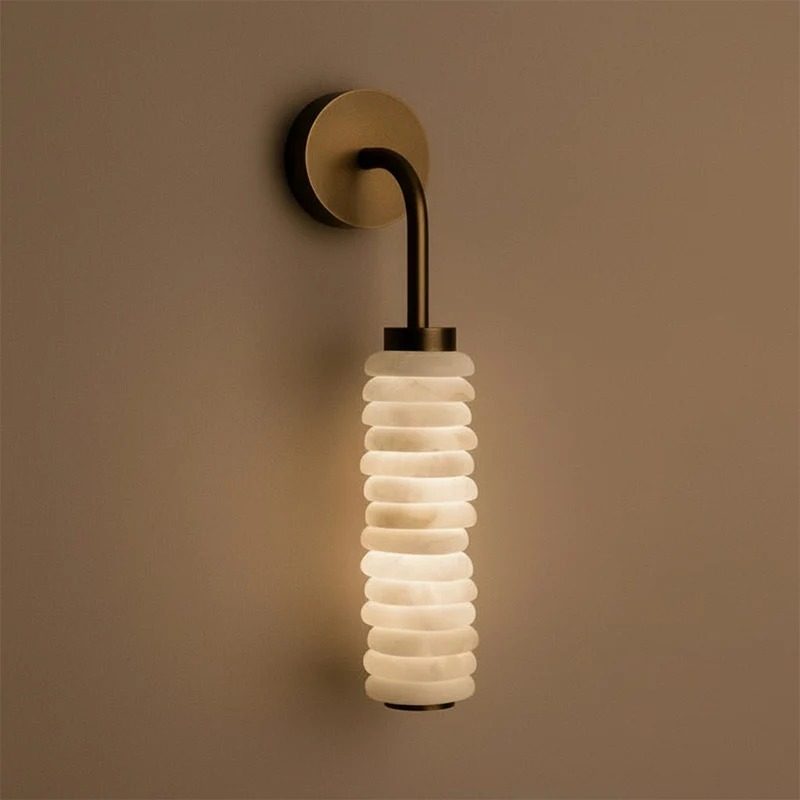 Orlena Stacked Alabaster Wall Sconce