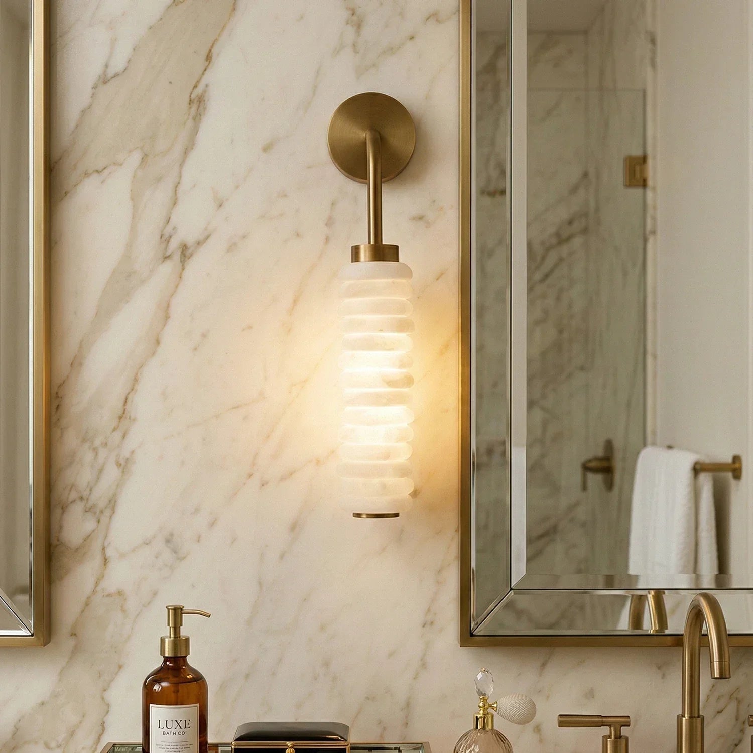 Orlena Stacked Alabaster Wall Sconce