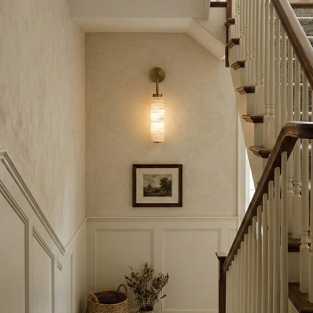 Orlena Stacked Alabaster Wall Sconce