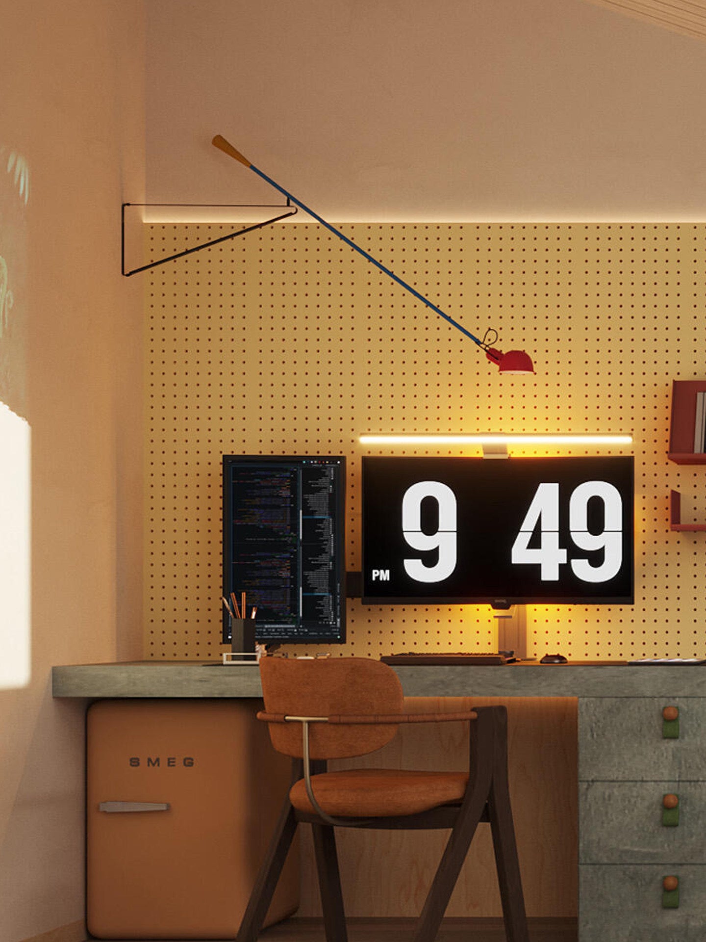 Long Swing Arm Wall Lamp