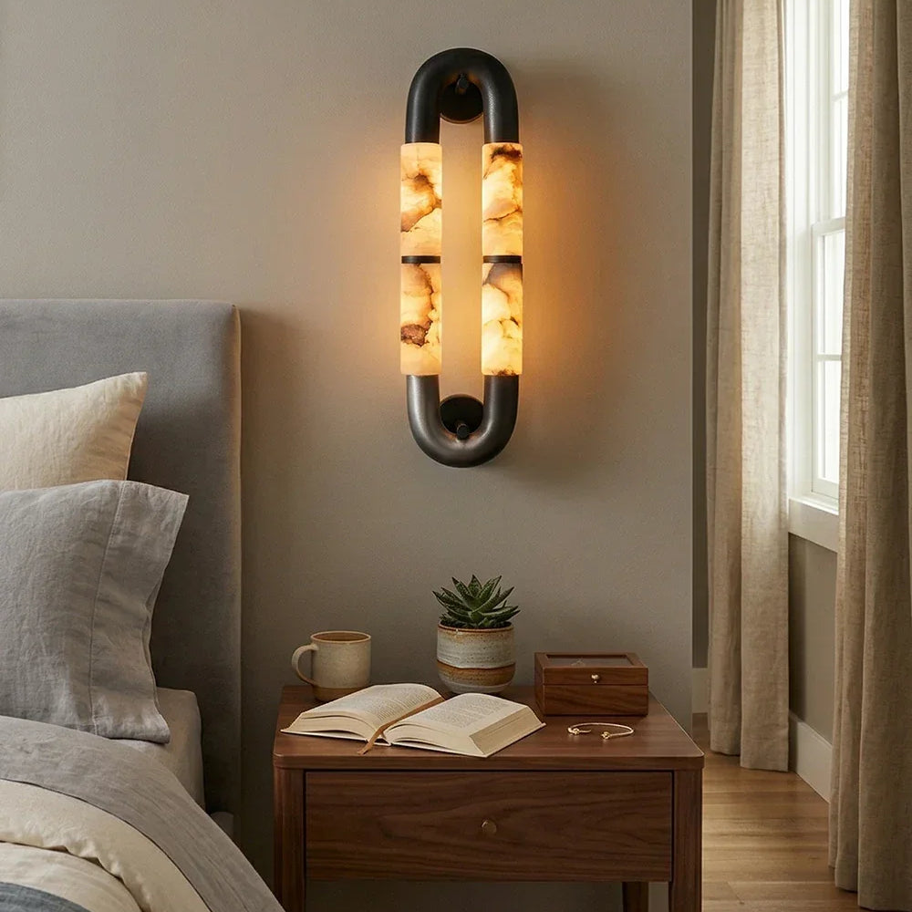 Luma Arc Dual Alabaster Wall Sconce