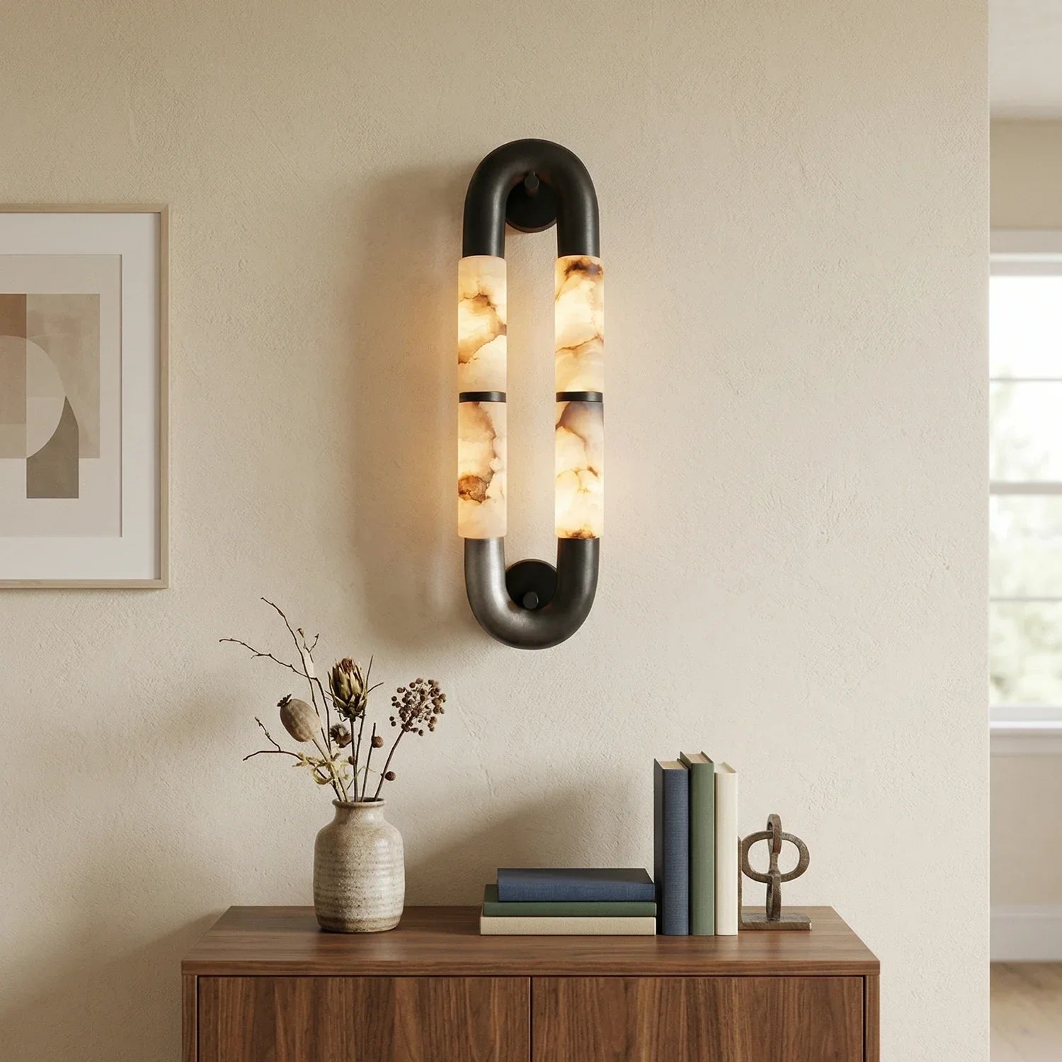 Luma Arc Dual Alabaster Wall Sconce