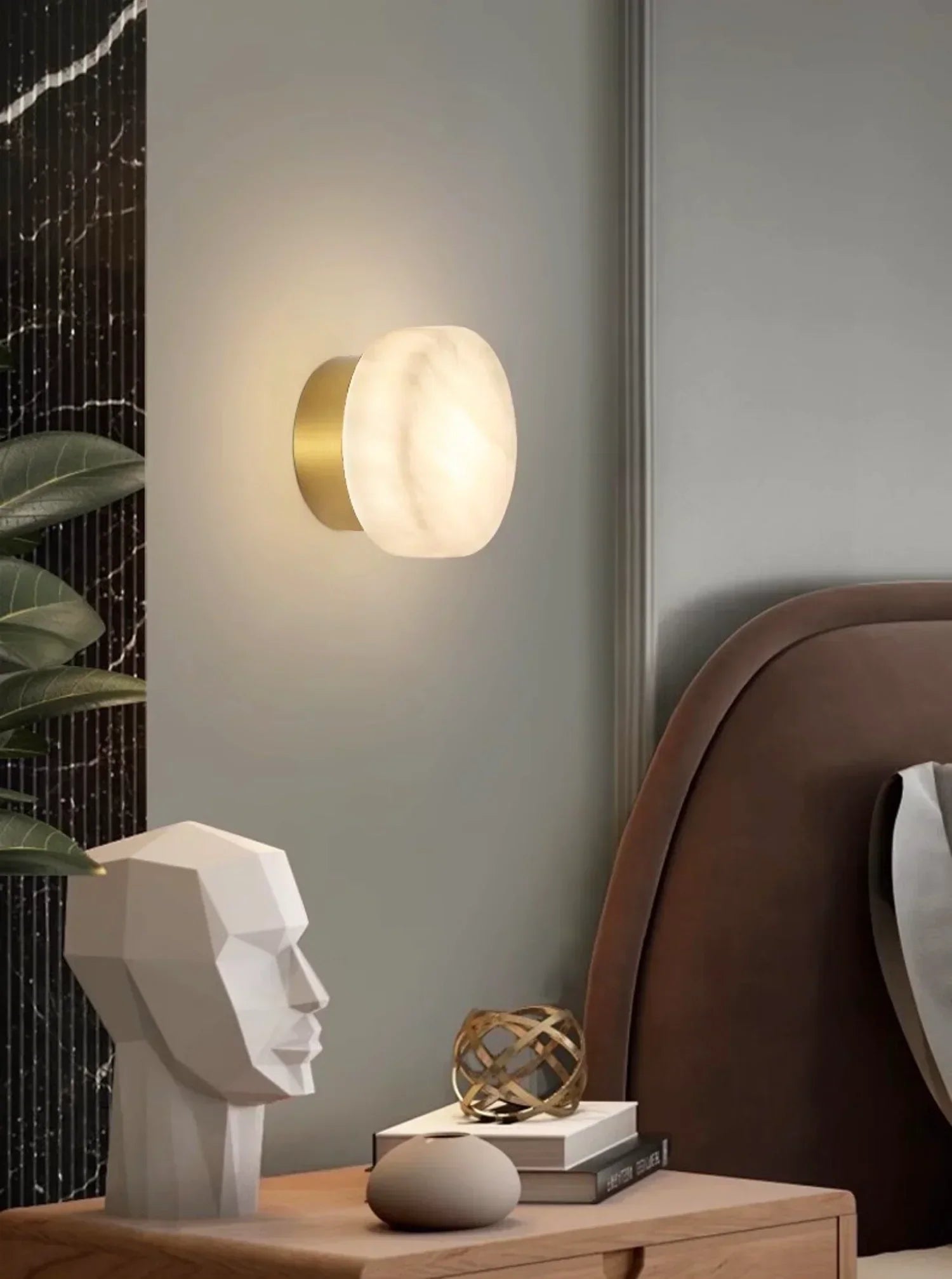 Lunara Alabaster Disc Wall Sconce