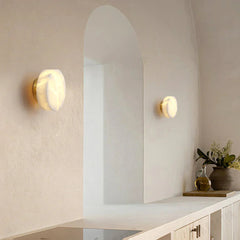 Lunara Alabaster Disc Wall Sconce