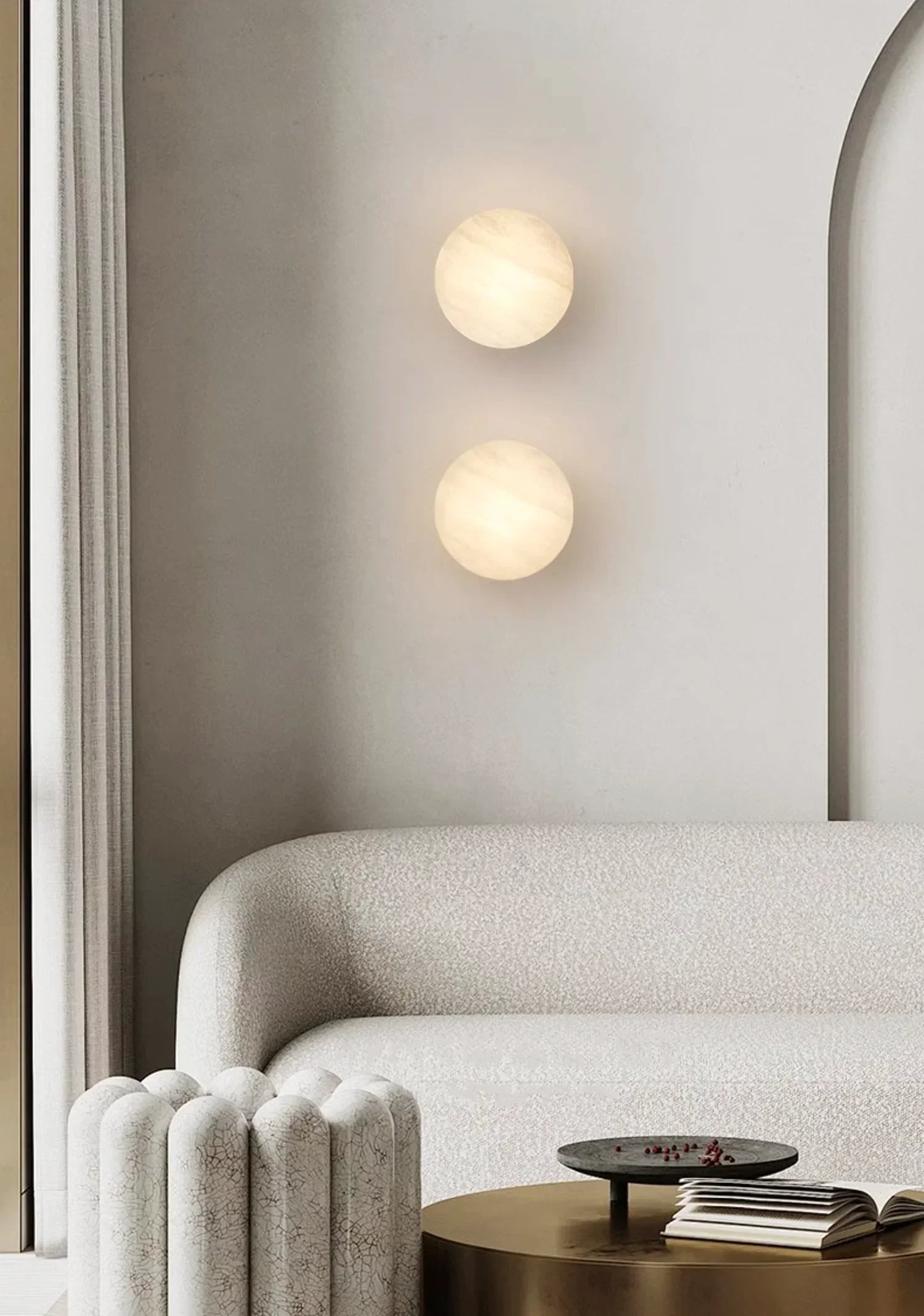 Lunara Alabaster Disc Wall Sconce
