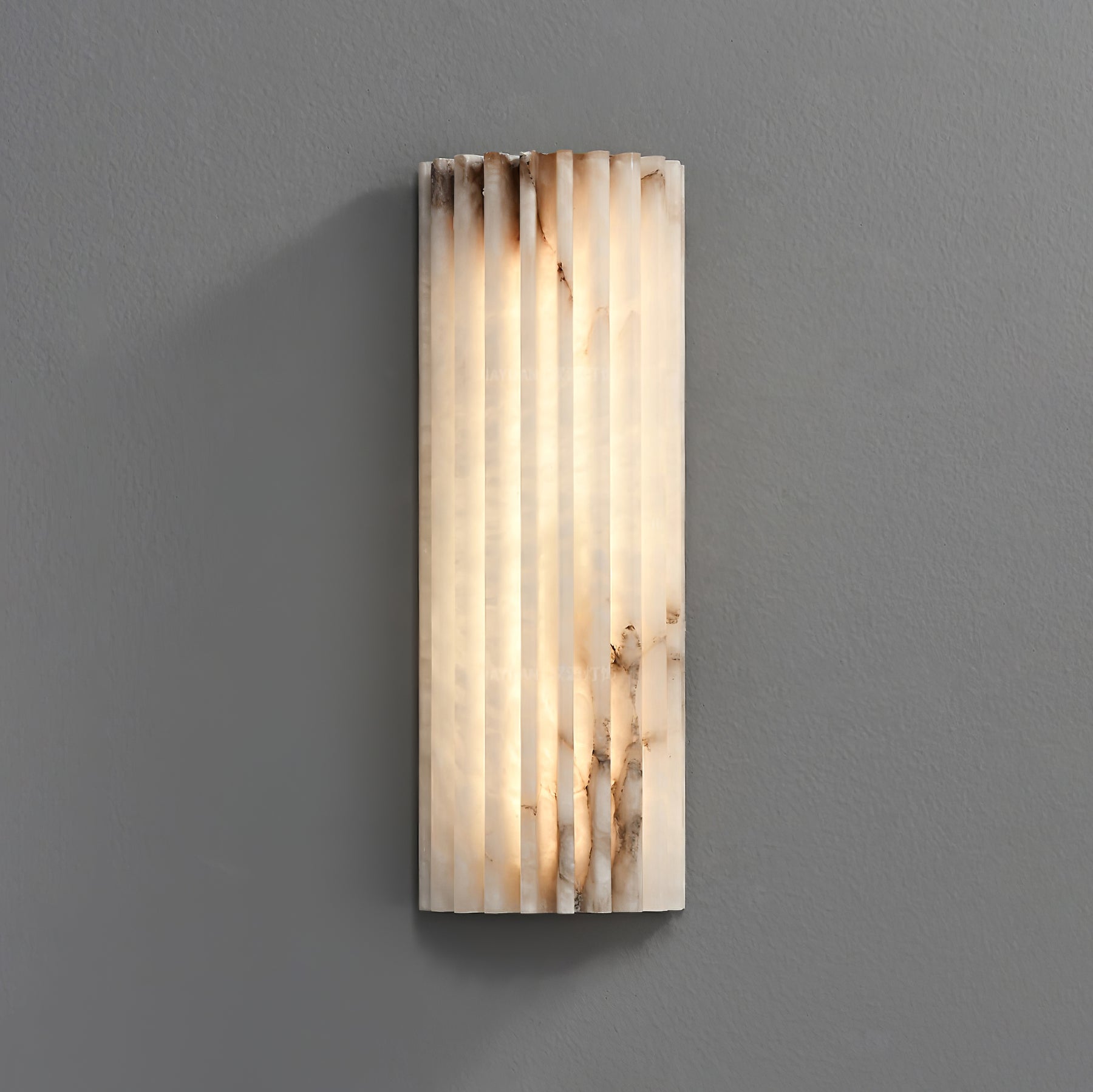 Lunavelle Ribbed Alabaster Wall Light