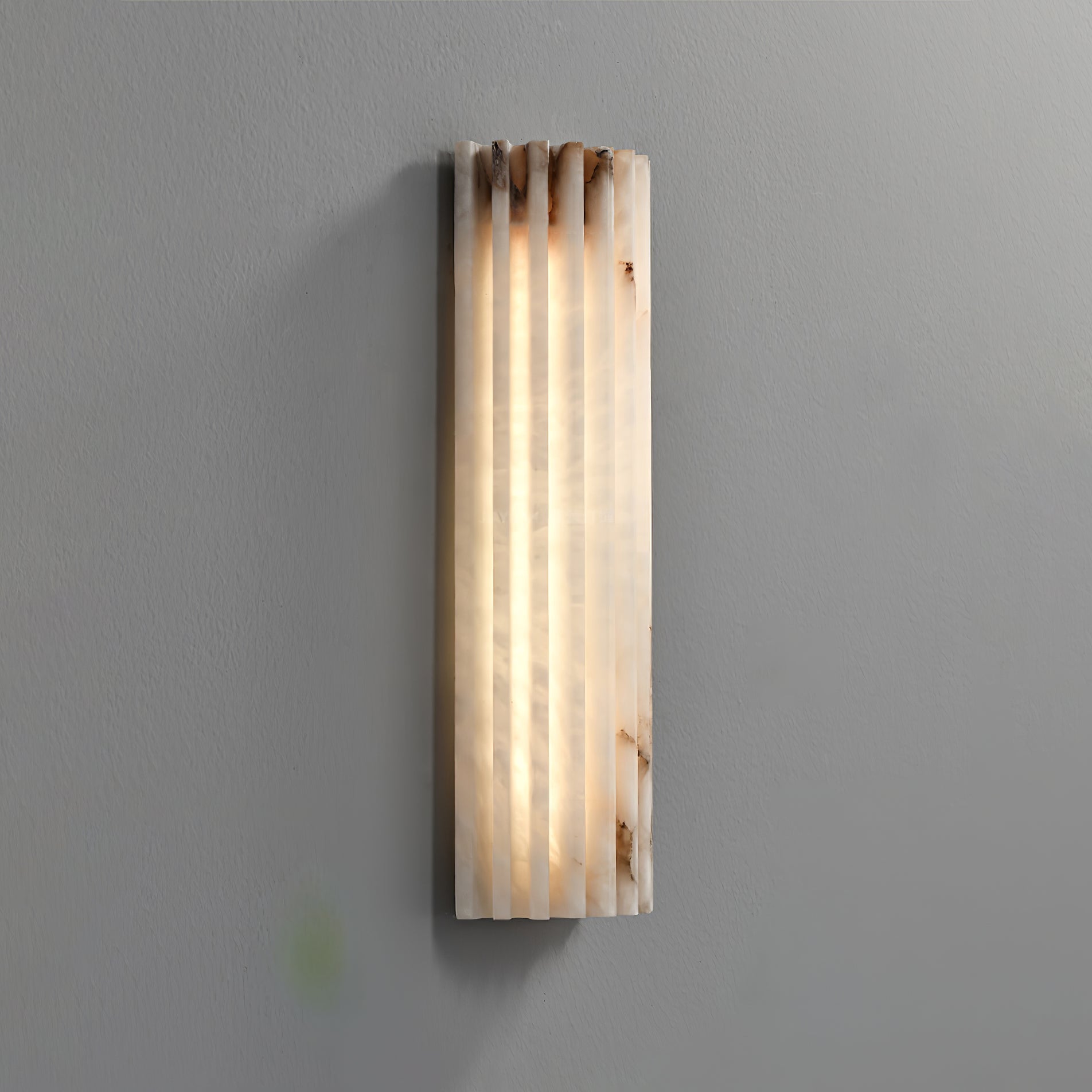 Lunavelle Ribbed Alabaster Wall Light