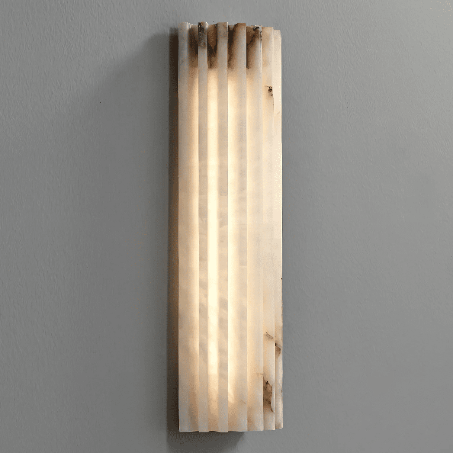 Lunavelle Ribbed Alabaster Wall Light