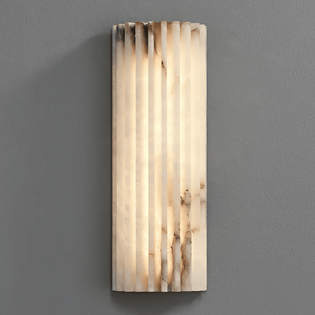 Lunavelle Ribbed Alabaster Wall Light