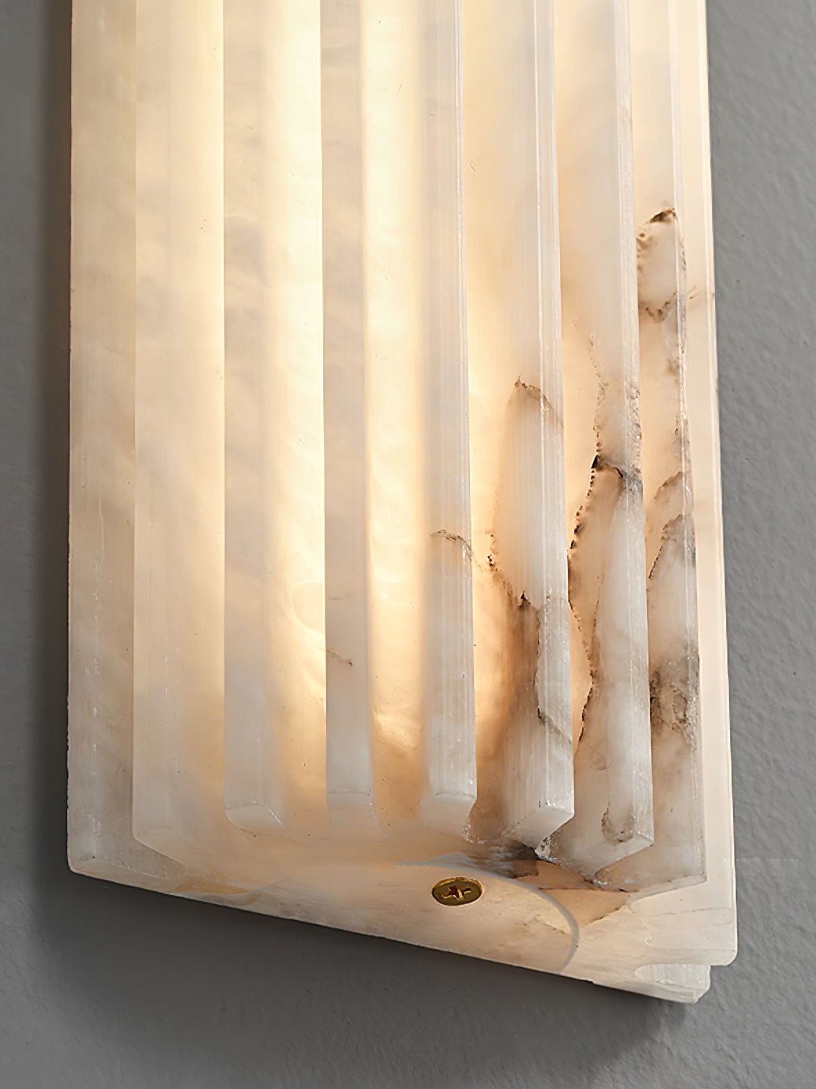 Lunavelle Ribbed Alabaster Wall Light