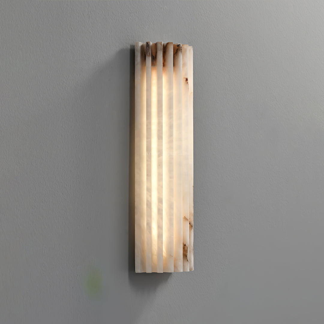 Lunavelle Ribbed Alabaster Wall Light