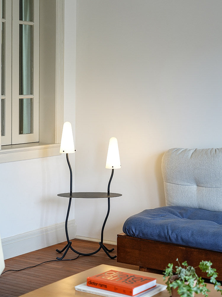 Mavelle Twin Shade Side Table Floor Lamp