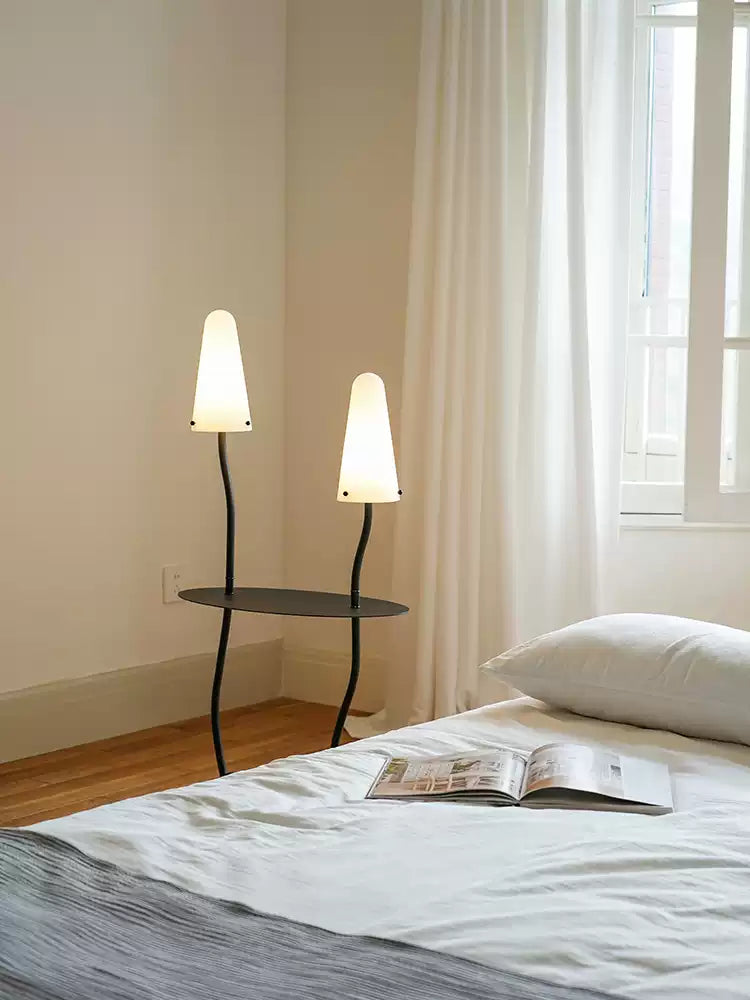 Mavelle Twin Shade Side Table Floor Lamp