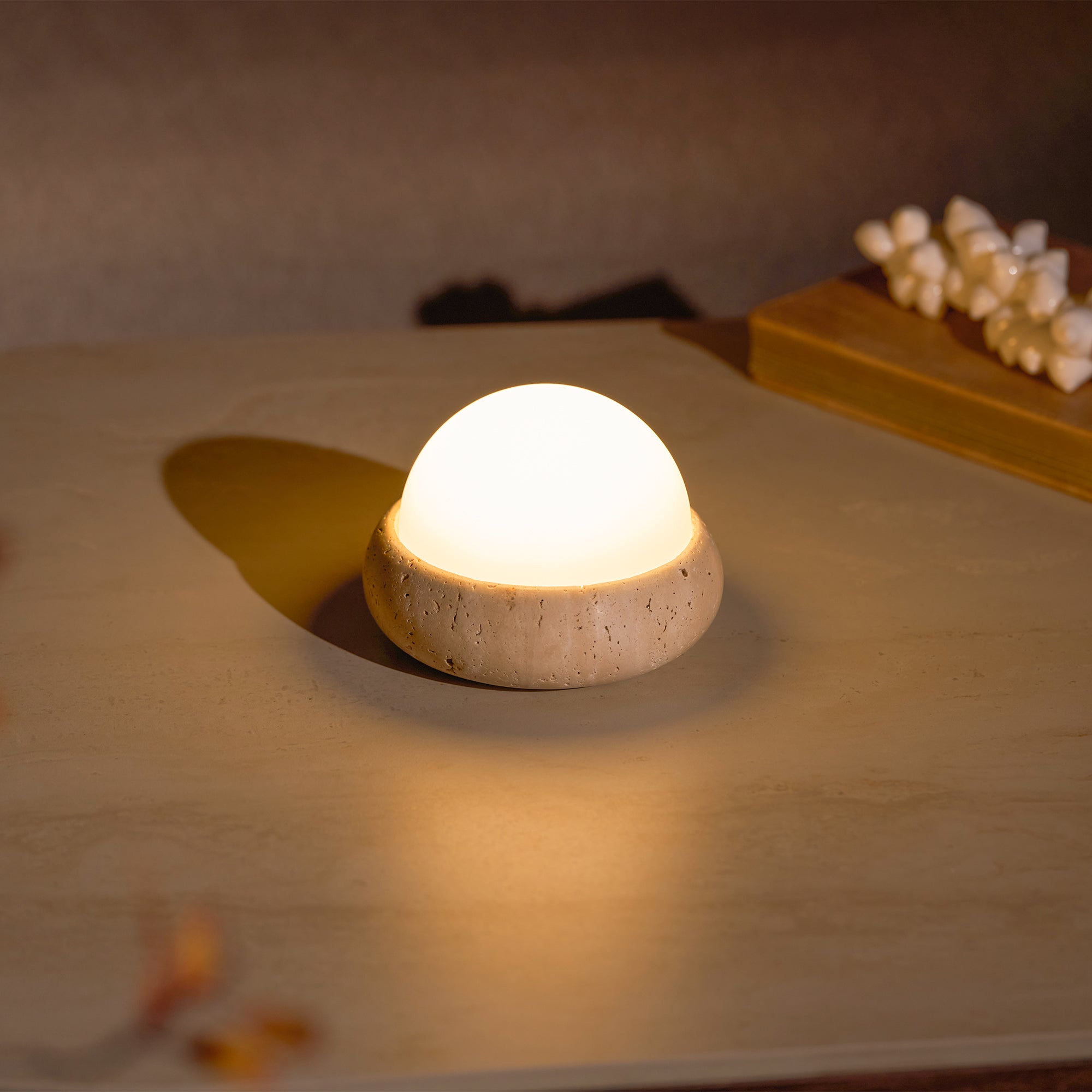 Mini Maga Travertine Table Lamp