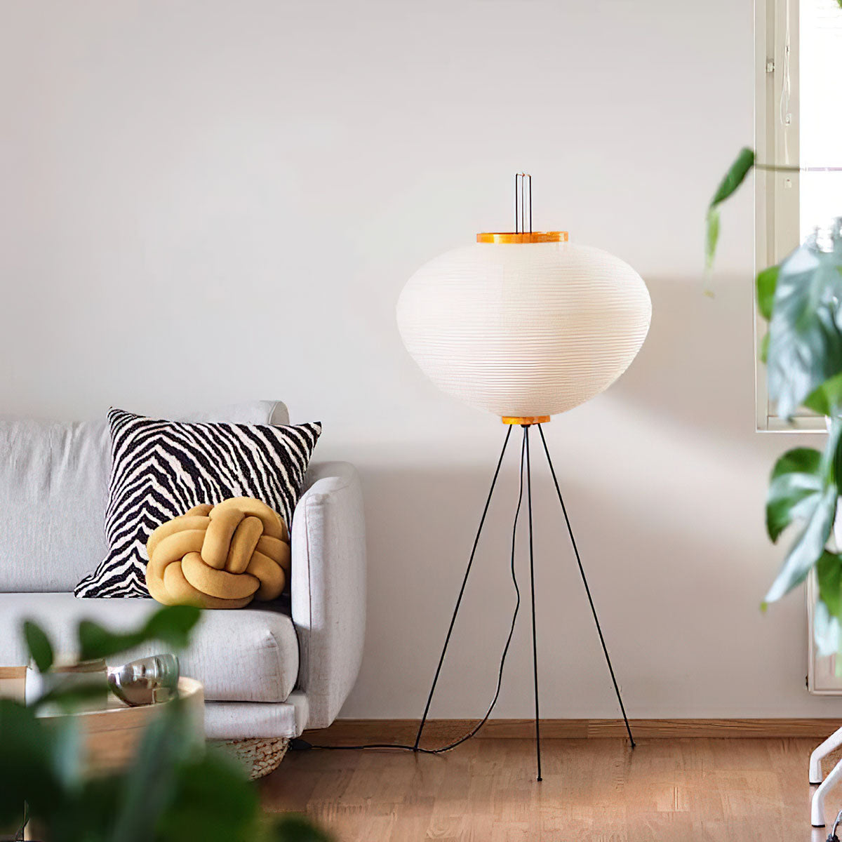 Nubira Mulberry Paper Sculptural Floor Lamp