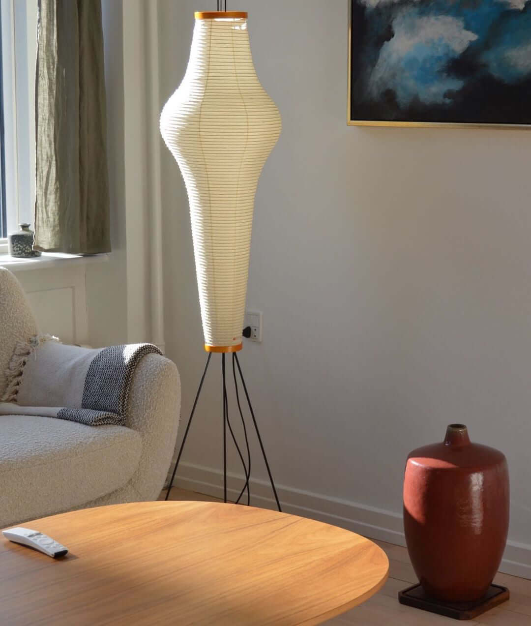 Nubira Mulberry Paper Sculptural Floor Lamp