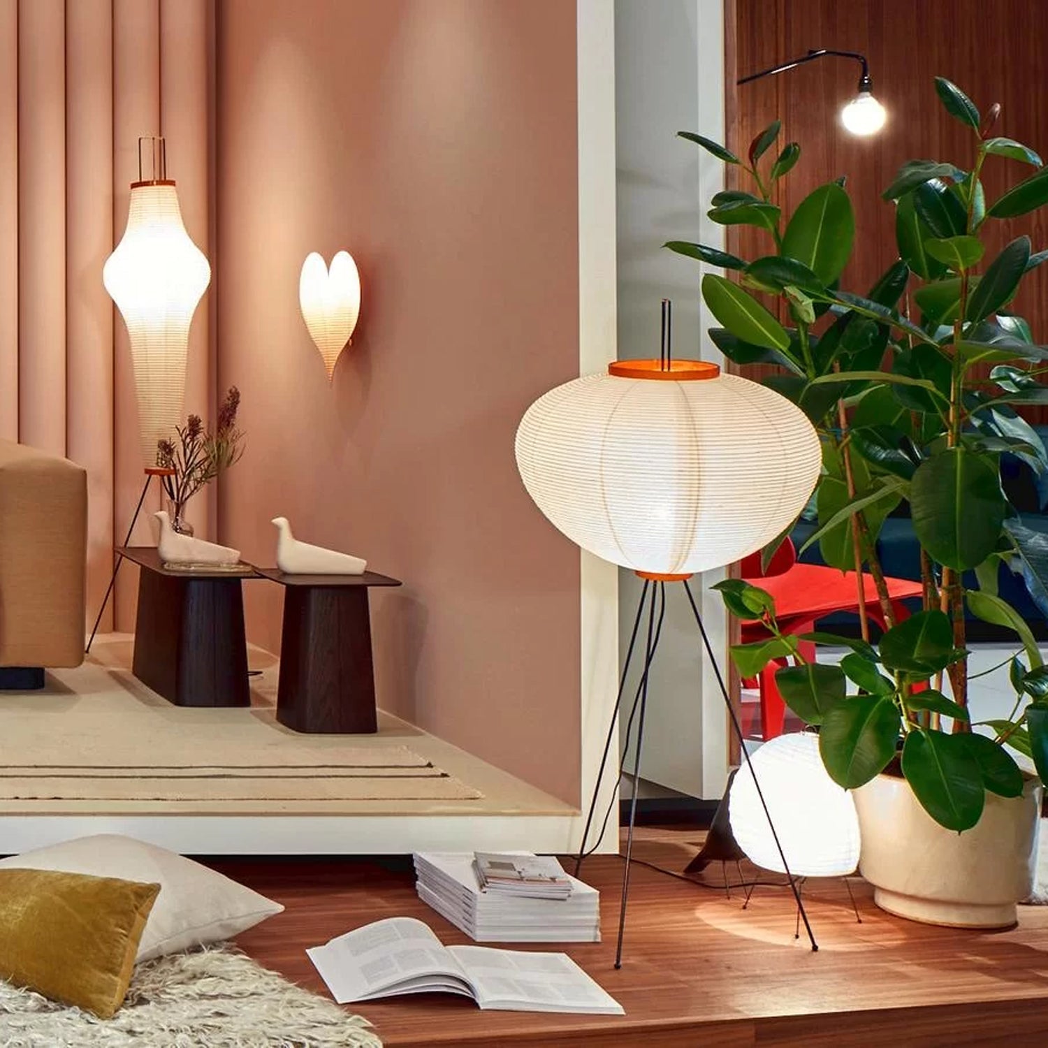Nubira Mulberry Paper Sculptural Floor Lamp