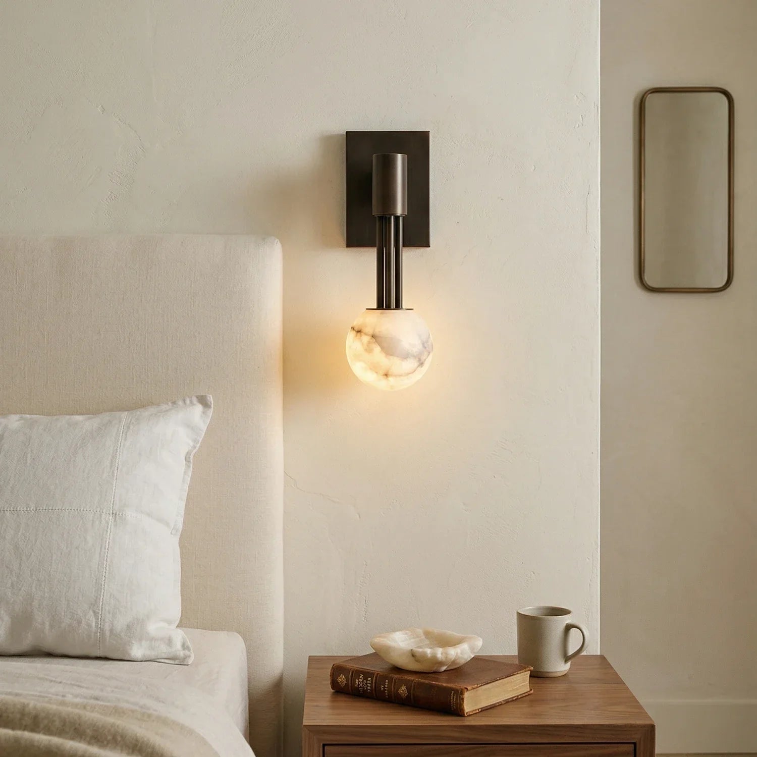 Obra Spherical Alabaster Wall Lamp