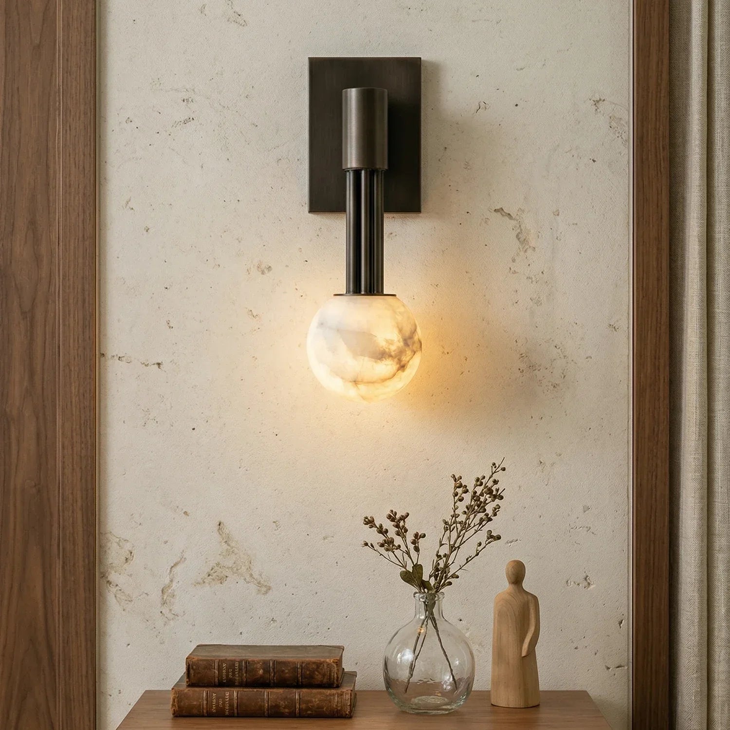 Obra Spherical Alabaster Wall Lamp