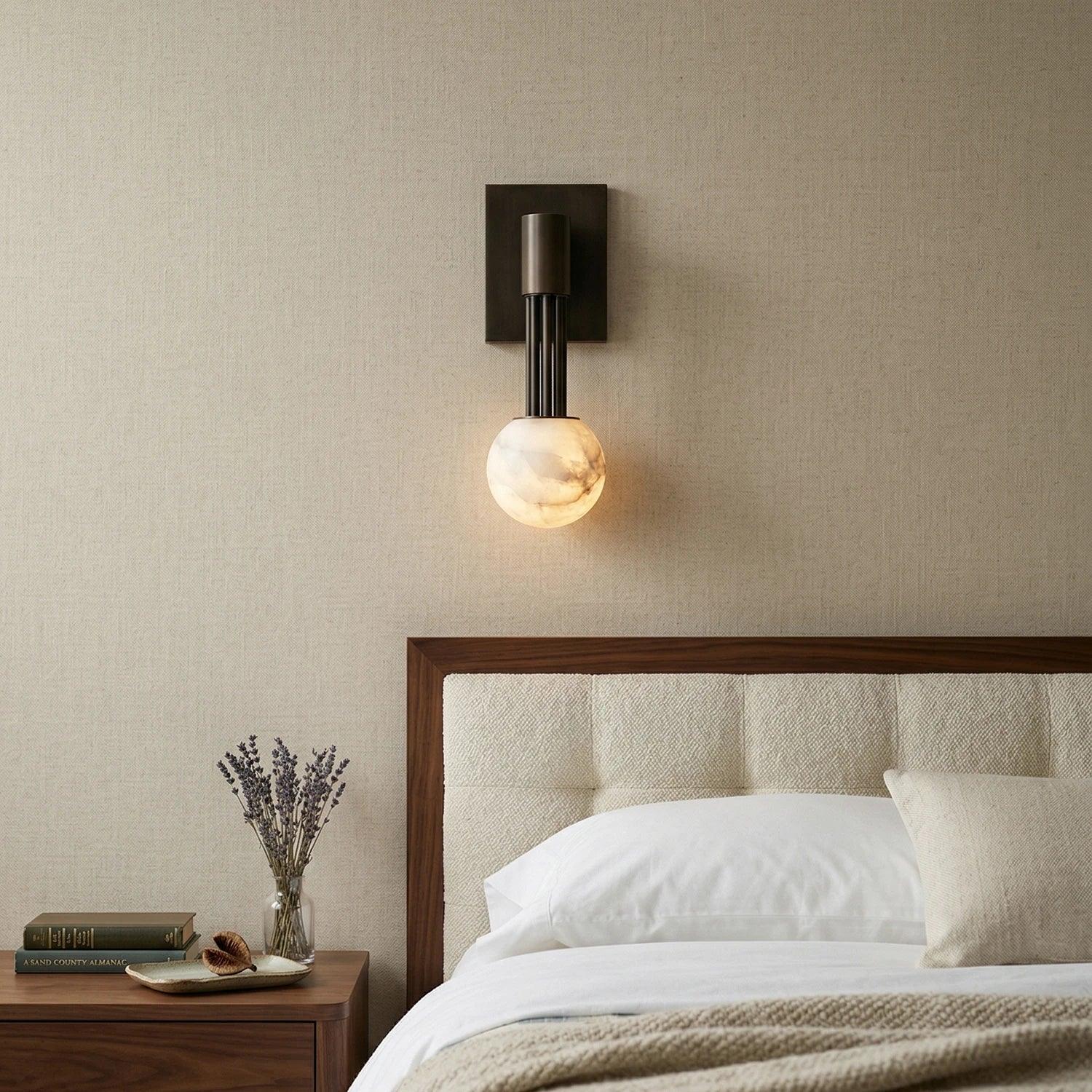 Obra Spherical Alabaster Wall Lamp