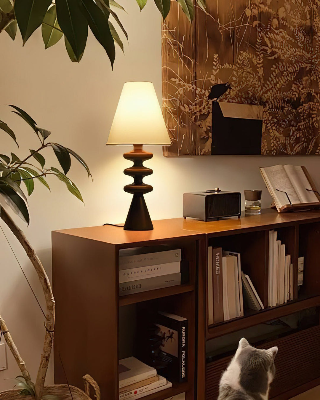 Ondelle Carved Wood Table Lamp