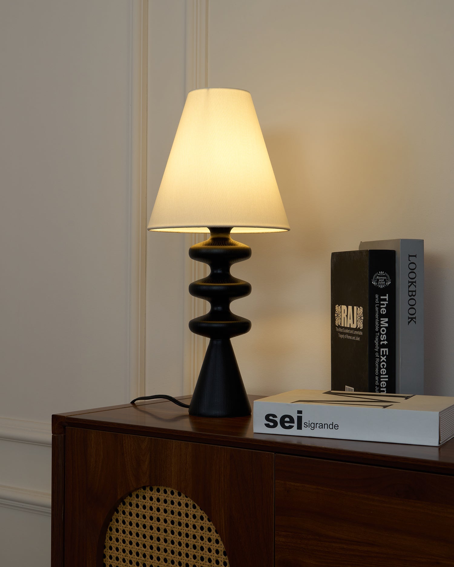 Ondelle Carved Wood Table Lamp