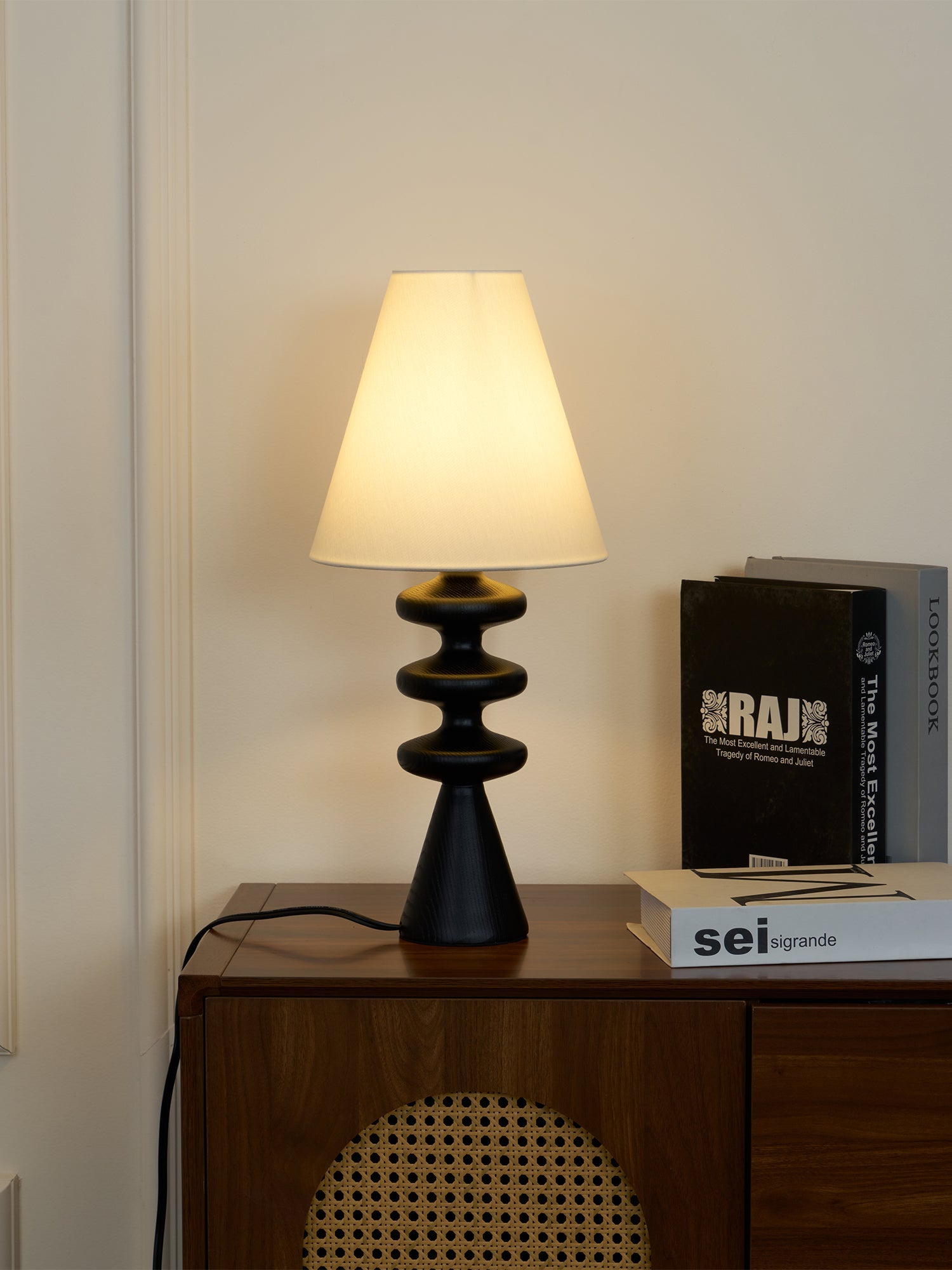 Ondelle Carved Wood Table Lamp
