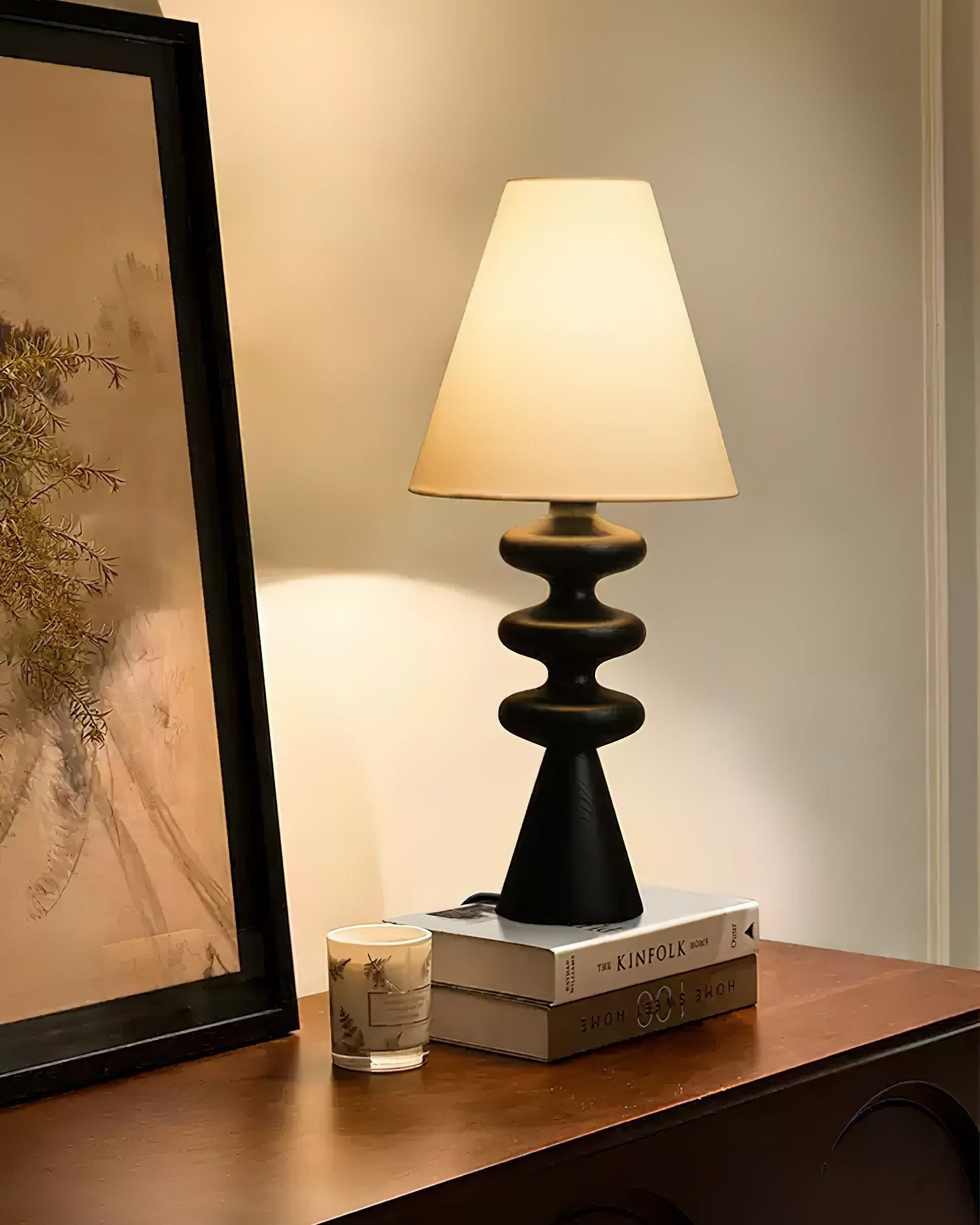 Ondelle Carved Wood Table Lamp