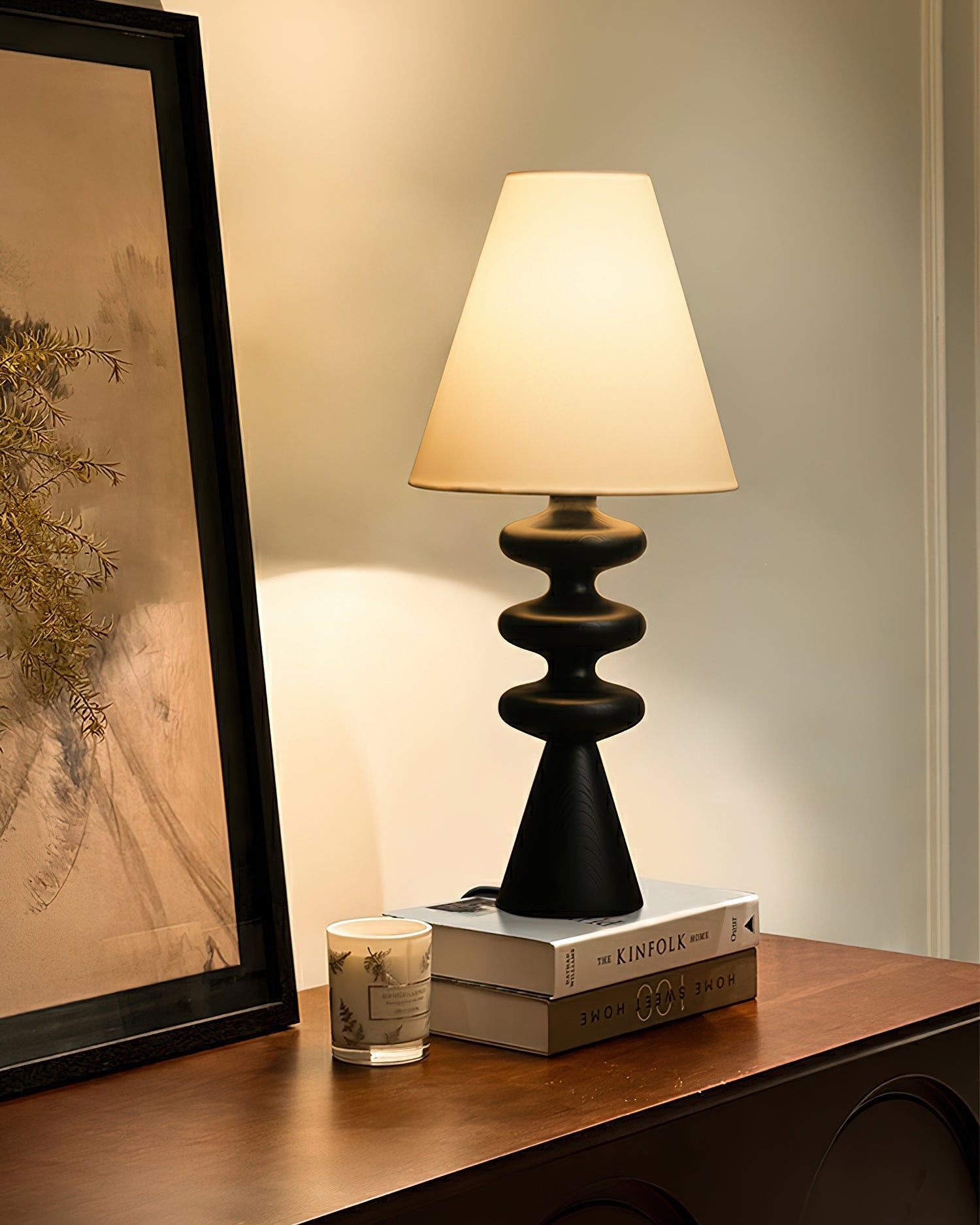 Ondelle Carved Wood Table Lamp