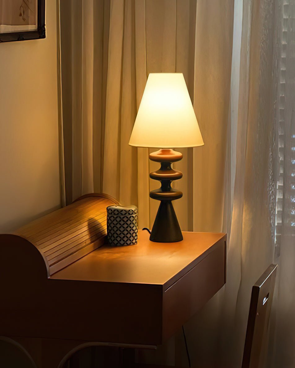 Ondelle Carved Wood Table Lamp