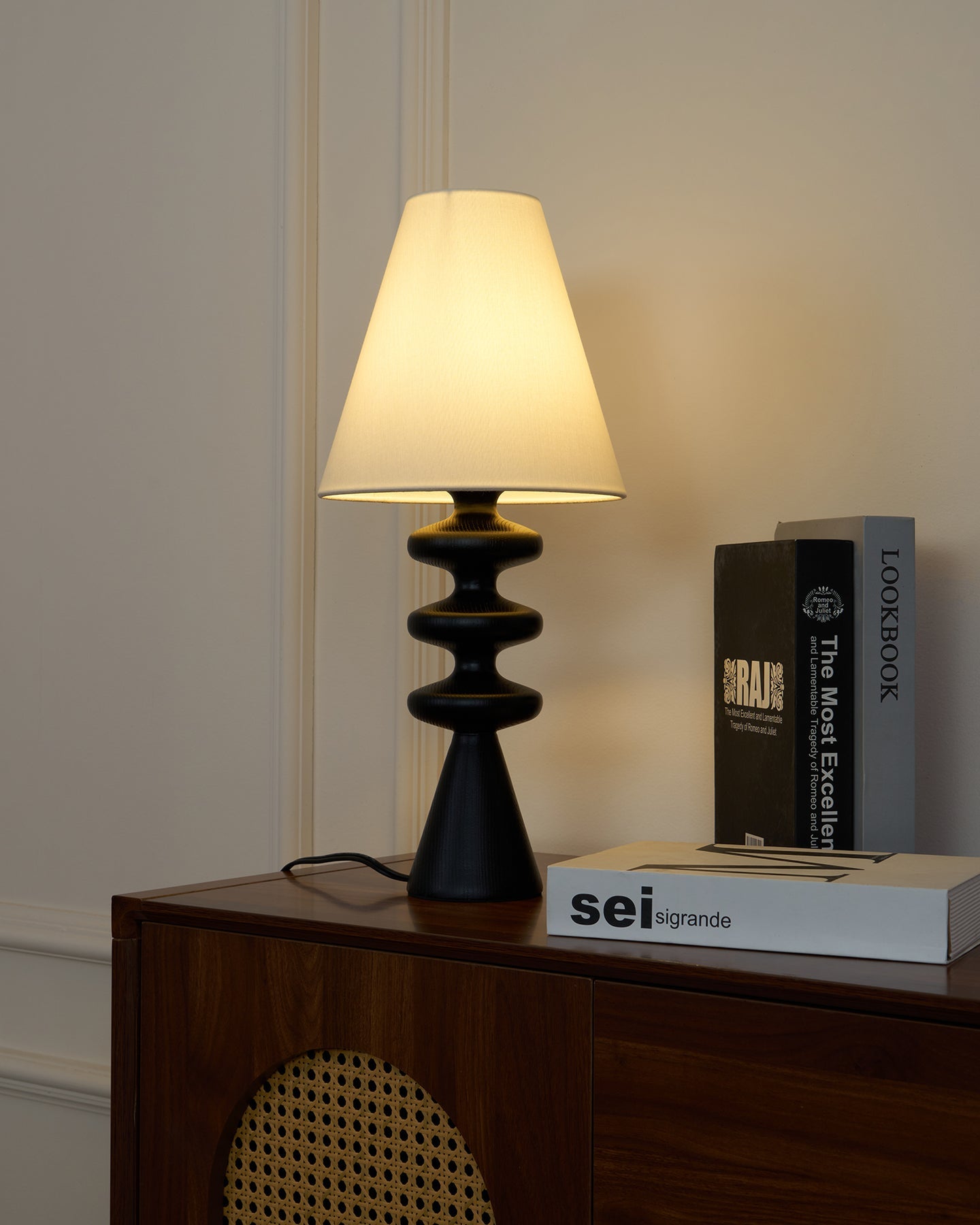 Ondelle Carved Wood Table Lamp
