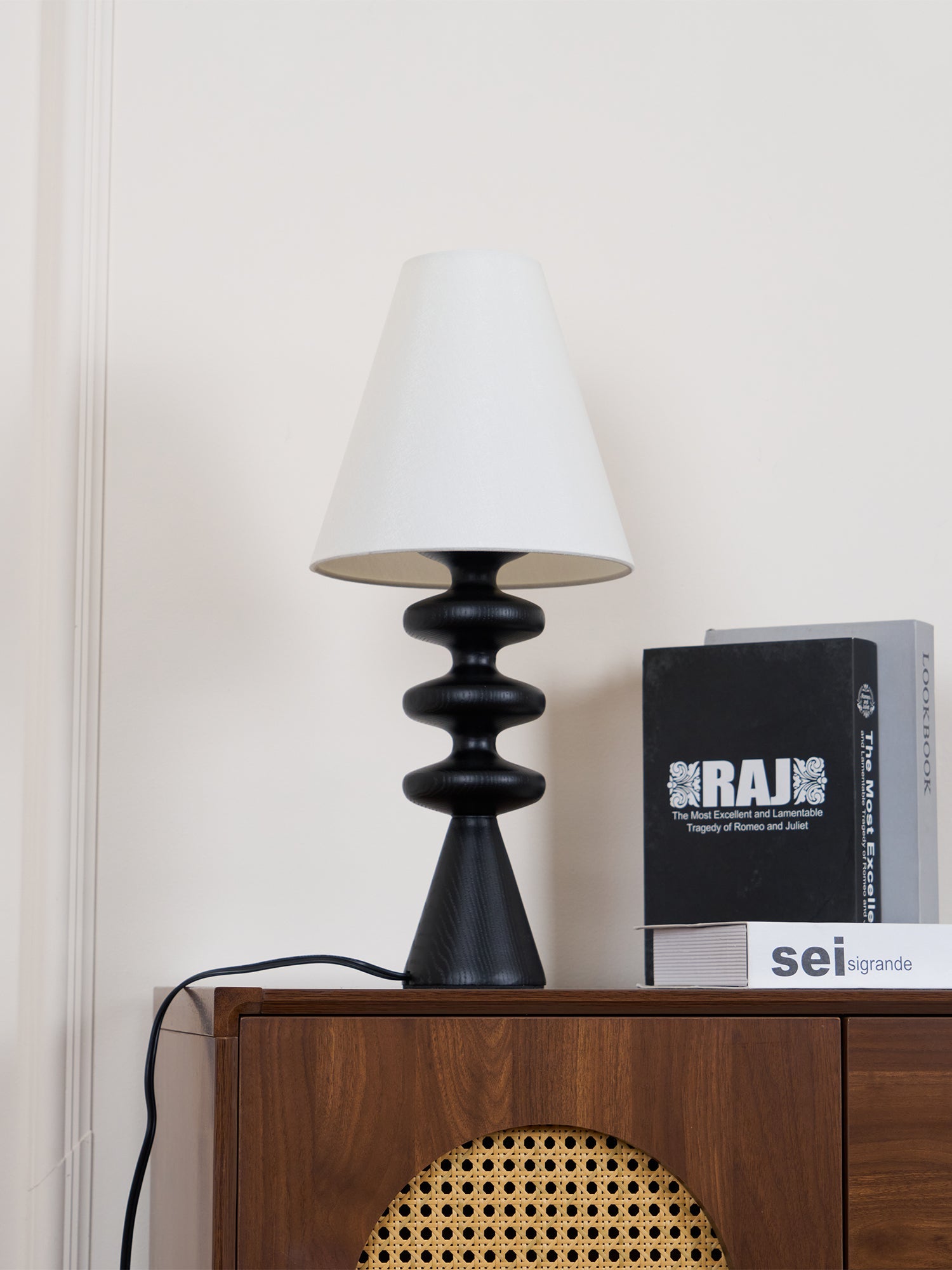Ondelle Carved Wood Table Lamp