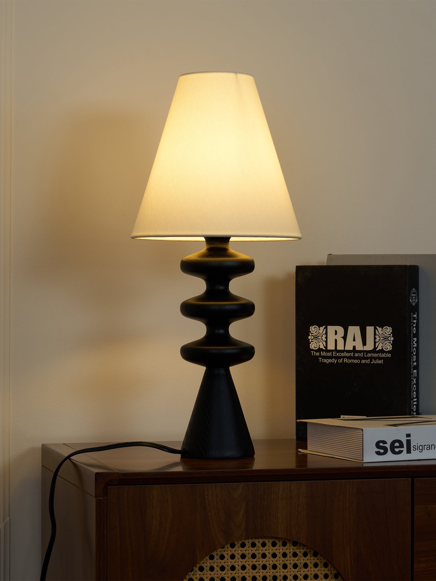 Ondelle Carved Wood Table Lamp