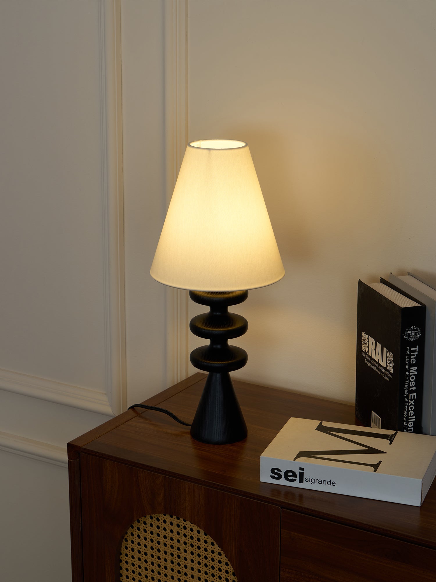 Ondelle Carved Wood Table Lamp