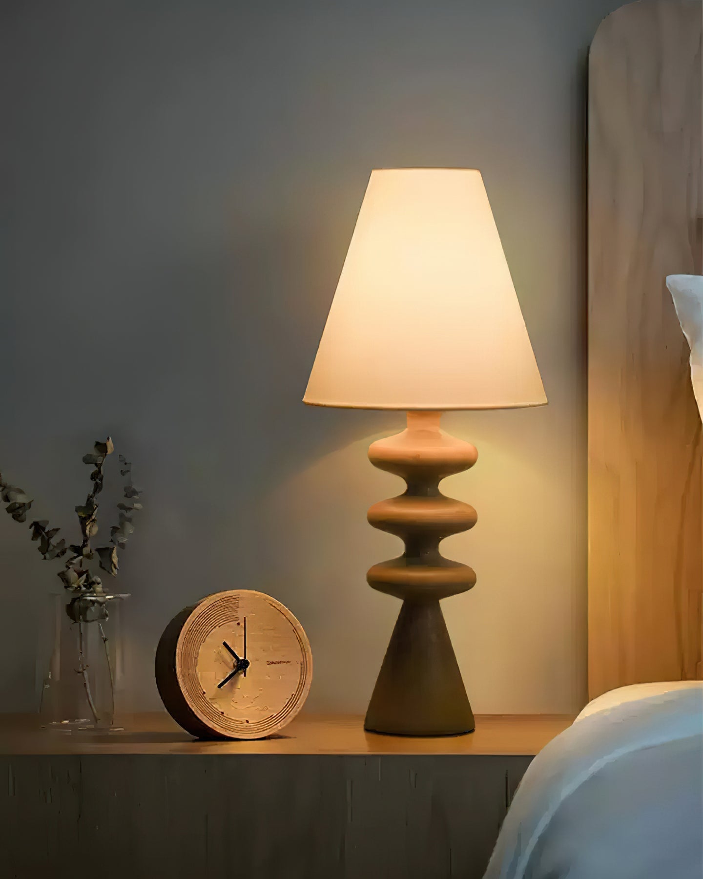 Ondelle Carved Wood Table Lamp