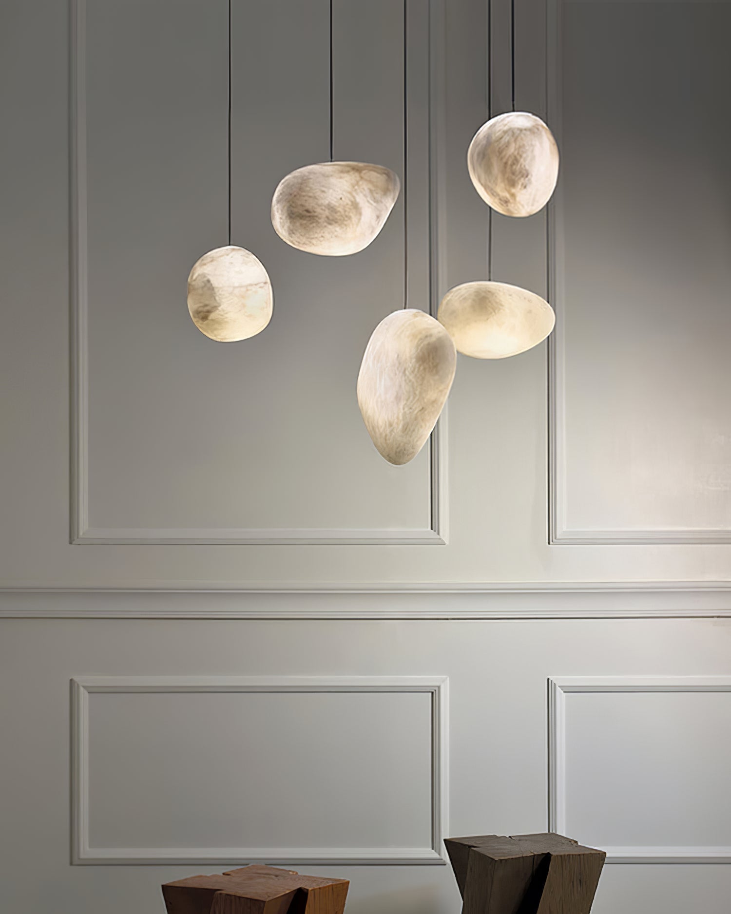 Orelisse Alabaster Pebble Pendant Light