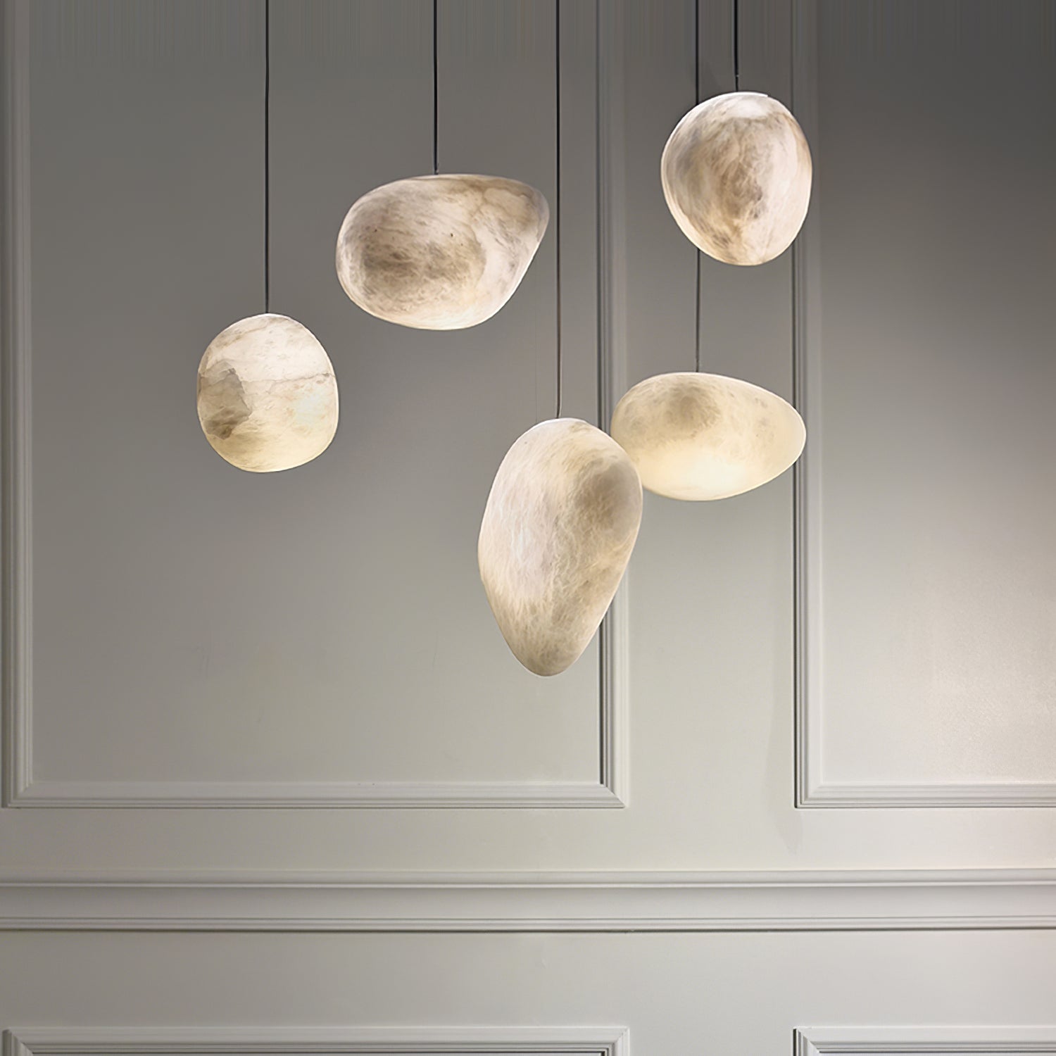 Orelisse Alabaster Pebble Pendant Light
