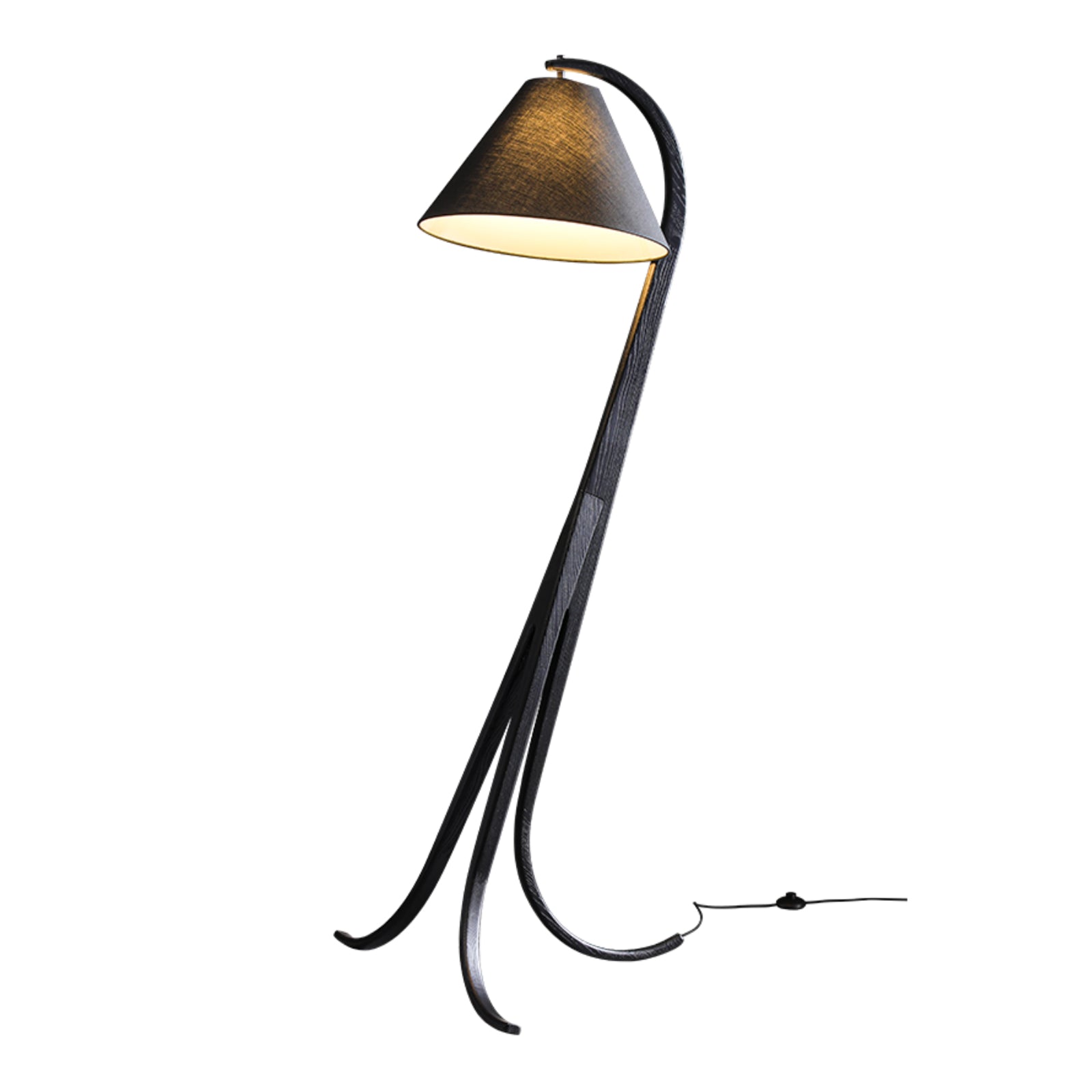 Orellis Curved Wood Floor Lamp
