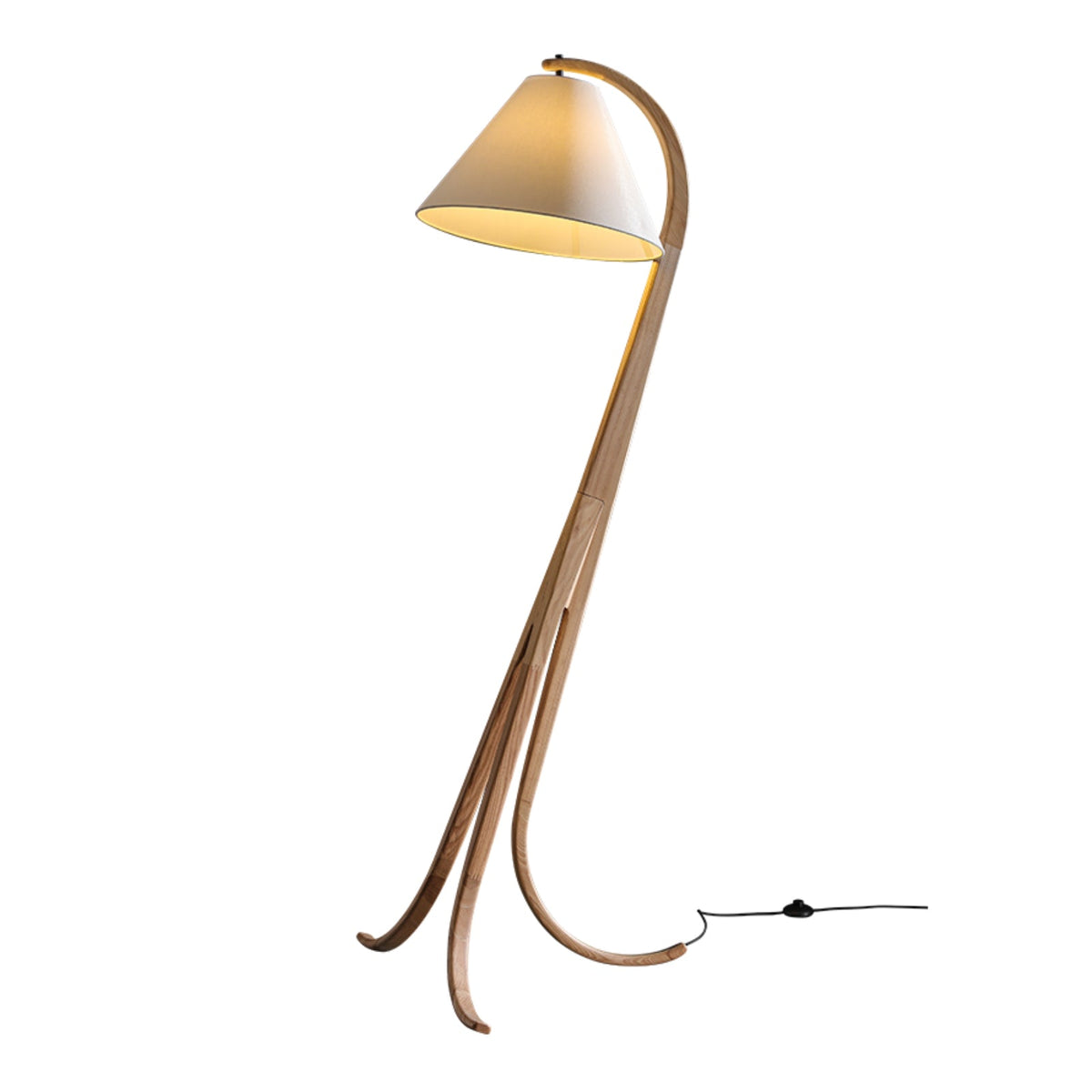 Orellis Curved Wood Floor Lamp