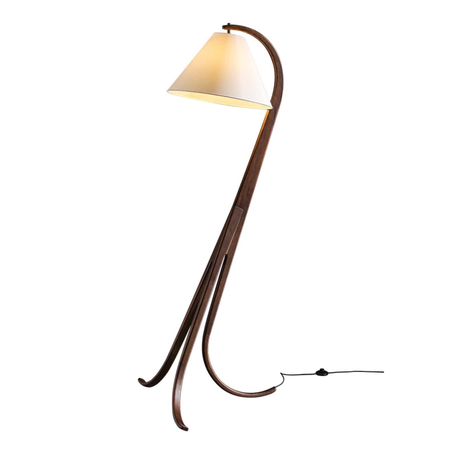 Orellis Curved Wood Floor Lamp