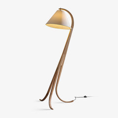 Orellis Curved Wood Floor Lamp