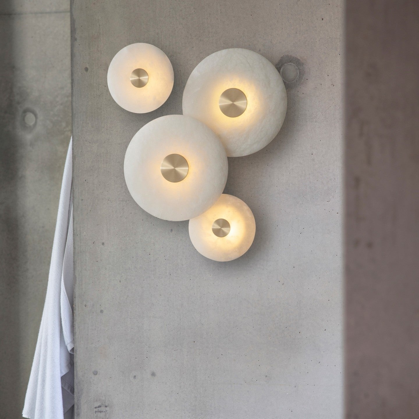 Orlena Alabaster Disc Wall Light