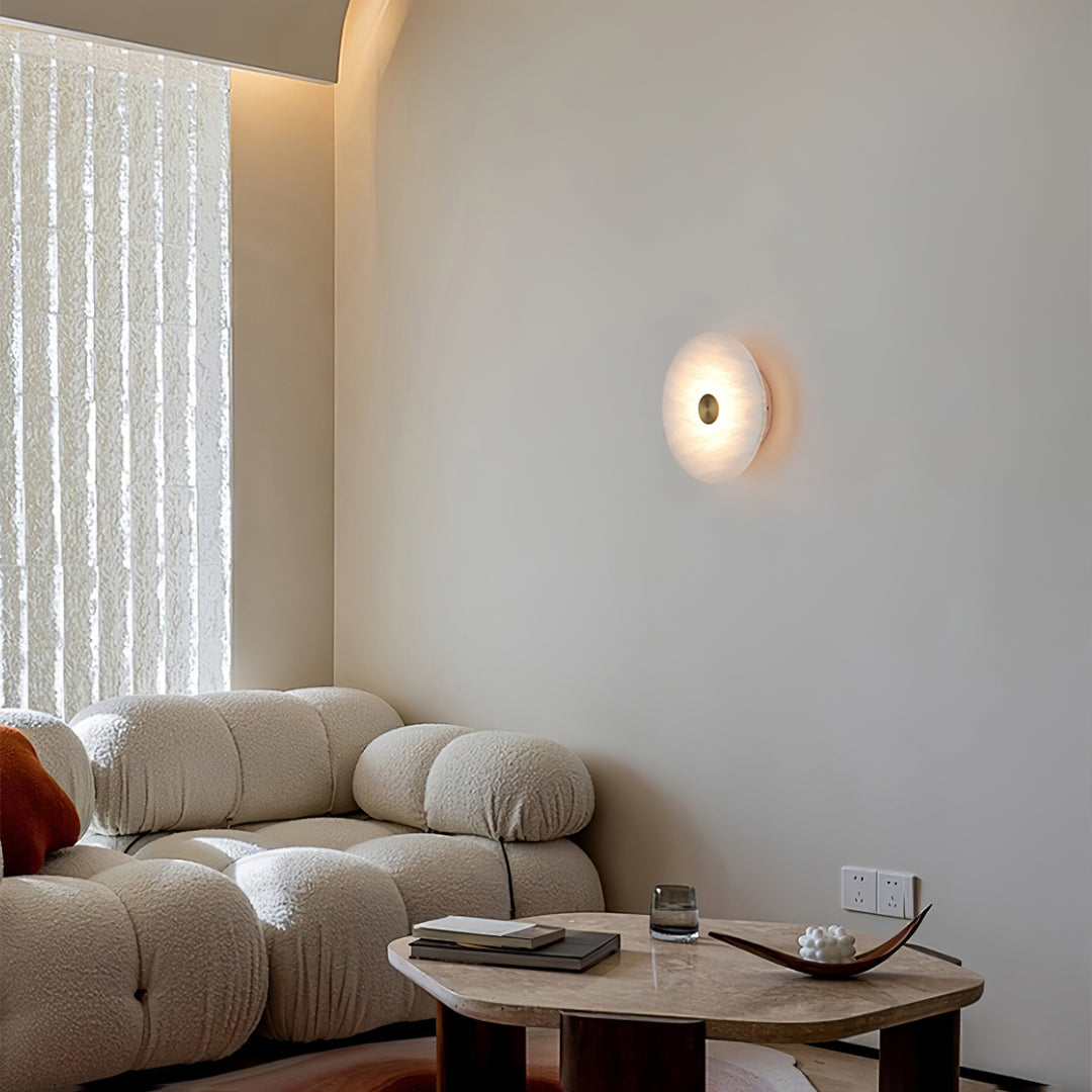 Orlena Alabaster Disc Wall Light