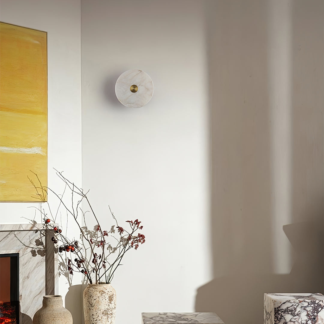 Orlena Alabaster Disc Wall Light