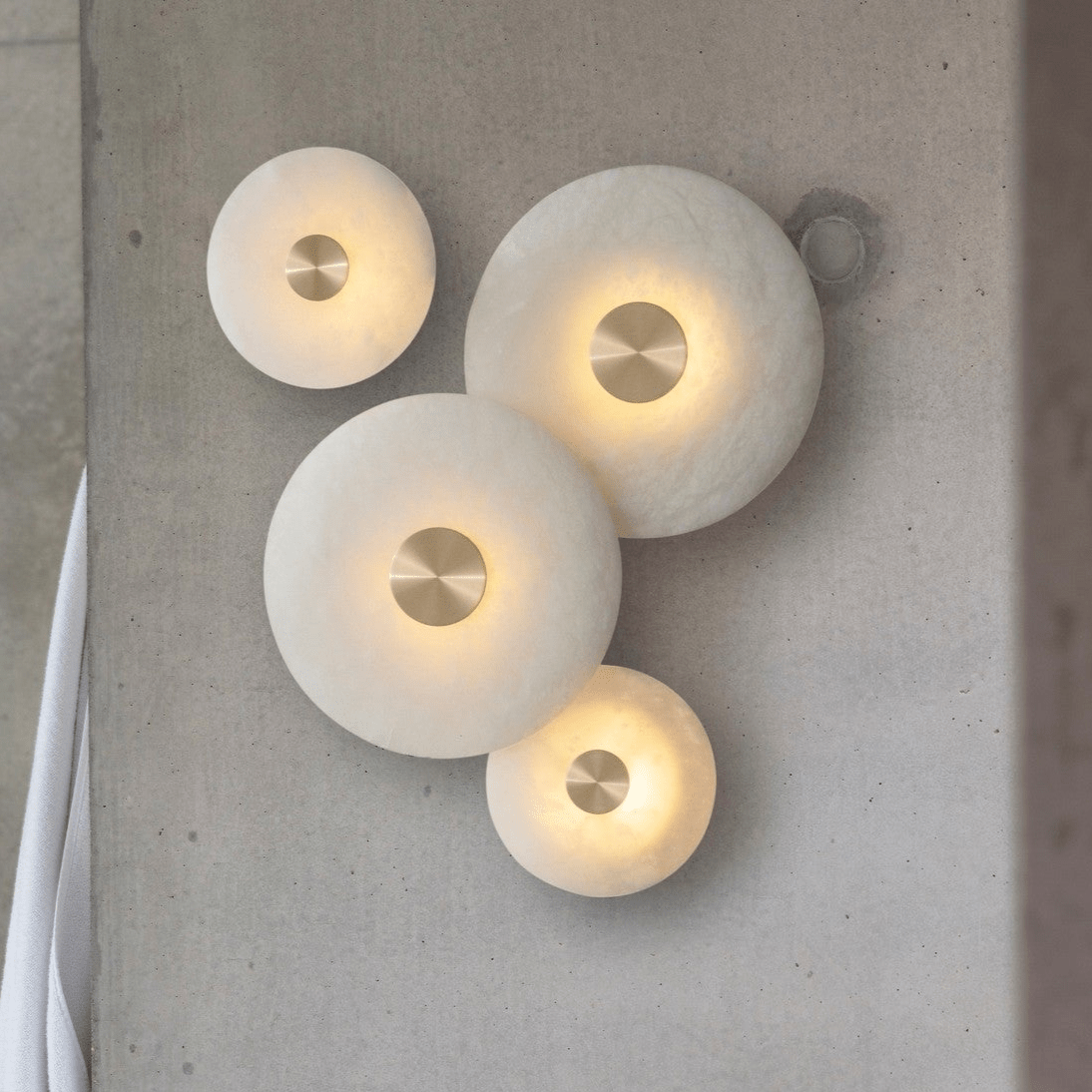 Orlena Alabaster Disc Wall Light