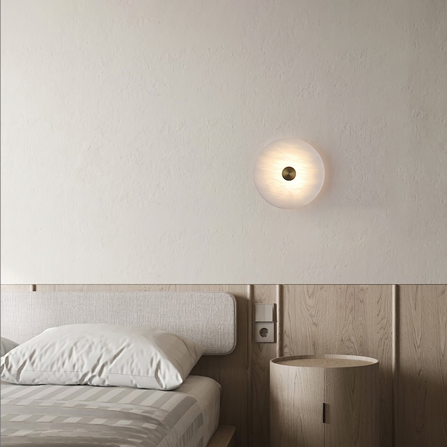 Orlena Alabaster Disc Wall Light