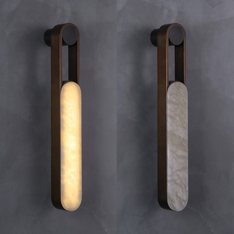 Orven Ring Handle Alabaster Wall Light