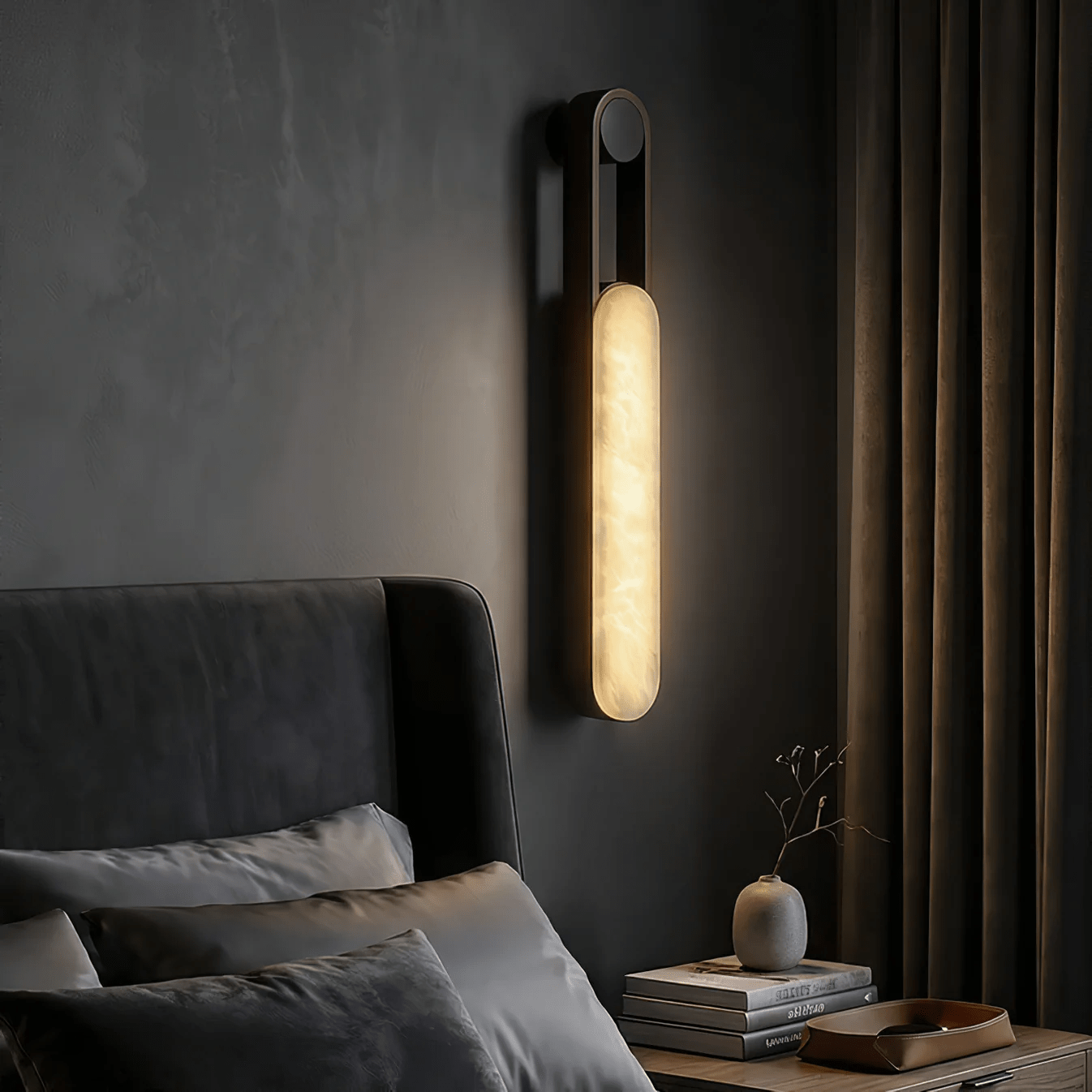 Orven Ring Handle Alabaster Wall Light