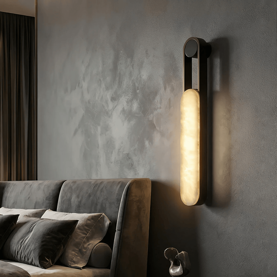 Orven Ring Handle Alabaster Wall Light